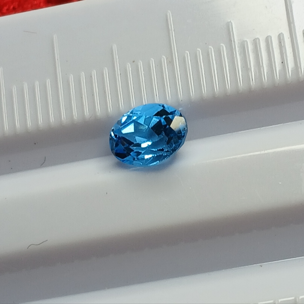 Brilliant Swiss Blue Topaz Gemstone 7x5mm